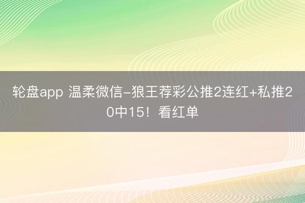 轮盘app 温柔微信-狼王荐彩公推2连红+私推20中15！看红单