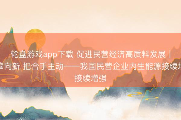 轮盘游戏app下载 促进民营经济高质料发展|登攀向新 把合手主动——我国民营企业内生能源接续增强