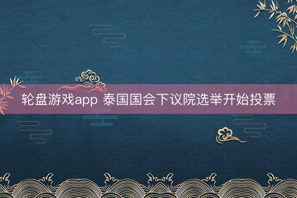 轮盘游戏app 泰国国会下议院选举开始投票