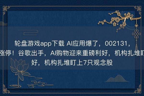 轮盘游戏app下载 AI应用爆了，002131，超300万手封涨停！谷歌出手，AI购物迎来重磅利好，机构扎堆盯上7只观念股