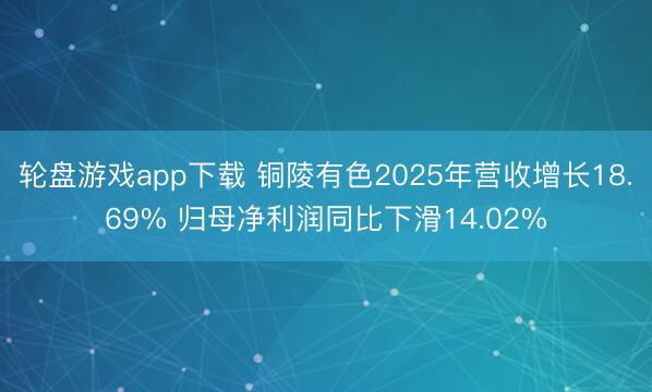轮盘游戏app下载 铜陵有色2025年营收增长18.69% 归母净利润同比下滑14.02%