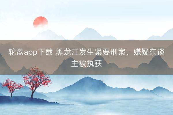 轮盘app下载 黑龙江发生紧要刑案，嫌疑东谈主被执获