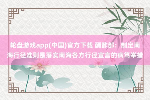 轮盘游戏app(中国)官方下载 酬酢部：制定南海行径准则是落实南海各方行径宣言的病笃举措
