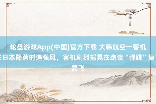 轮盘游戏App(中国)官方下载 大韩航空一客机在日本降落时遇强风，客机剧烈摇晃在跑谈“弹跳”复飞