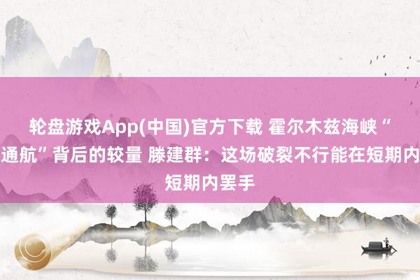 轮盘游戏App(中国)官方下载 霍尔木兹海峡“解放通航”背后的较量 滕建群：这场破裂不行能在短期内罢手