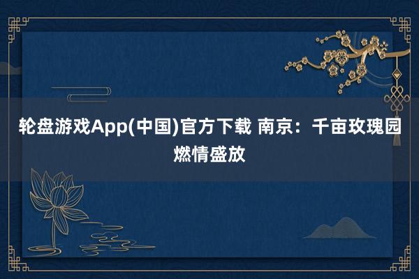 轮盘游戏App(中国)官方下载 南京:千亩玫瑰园燃情盛放