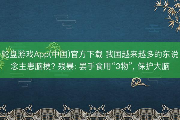 轮盘游戏App(中国)官方下载 我国越来越多的东说念主患脑梗? 残暴: 罢手食用“3物”, 保护大脑
