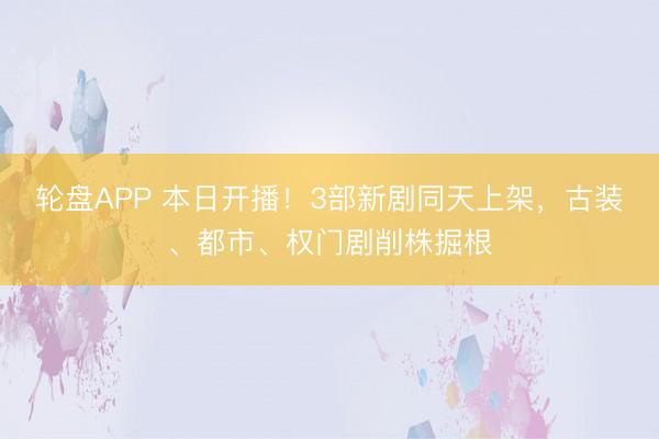 轮盘APP 本日开播！3部新剧同天上架，古装、都市、权门剧削株掘根